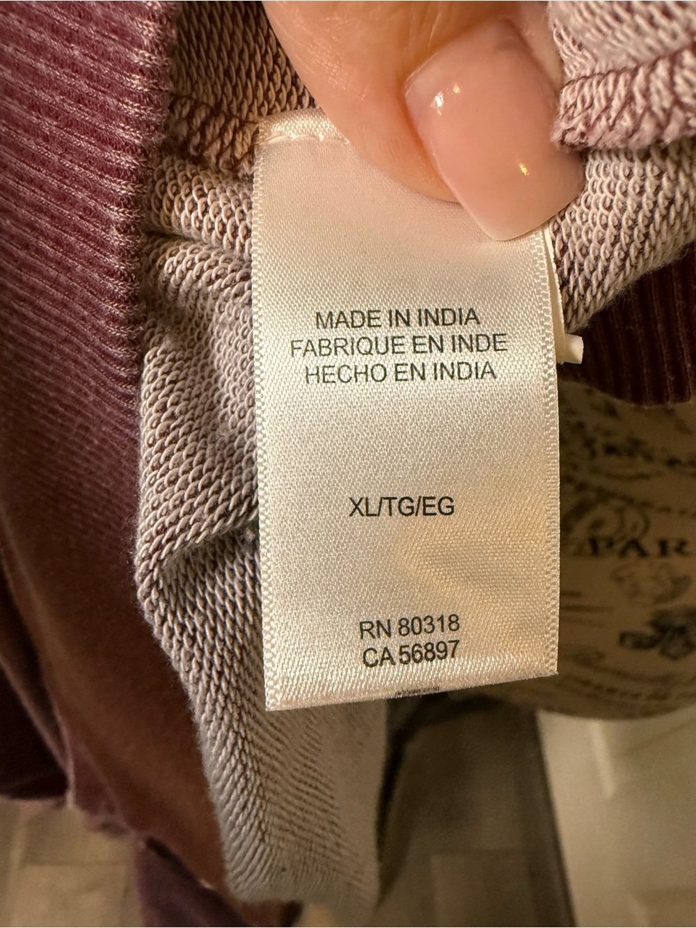 Lucky Brand Women's Cowl Neck cotton sweatshirt in Dusty Plum - Picture 6 of 7